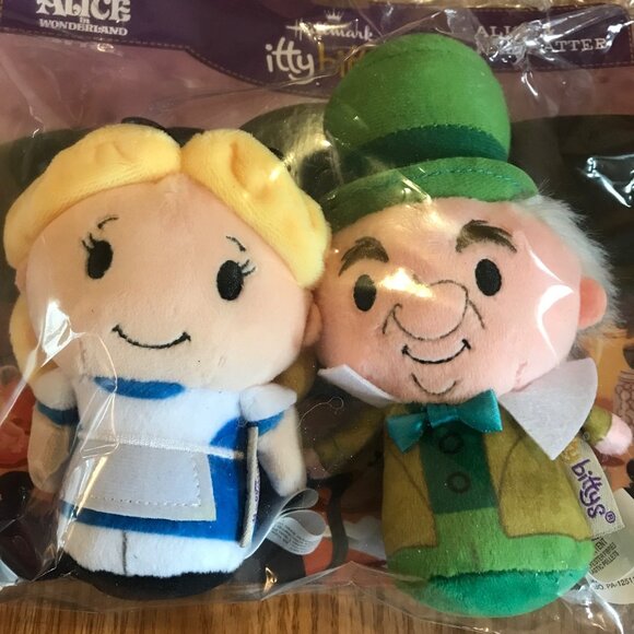 Disney Alice In Wonderland Hallmark Itty Bittys Alice & Mad Hatter Plush Set - Picture 2 of 6